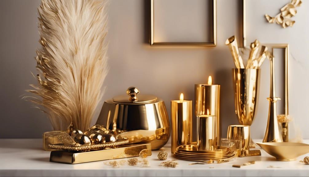 luxurious gold home accents