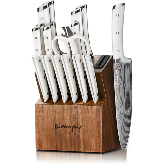 Emojoy 18-Piece Kitchen Knife Set with Storage