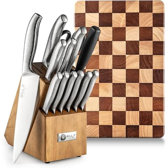 14-Piece Knife Block Set with Cutting Board