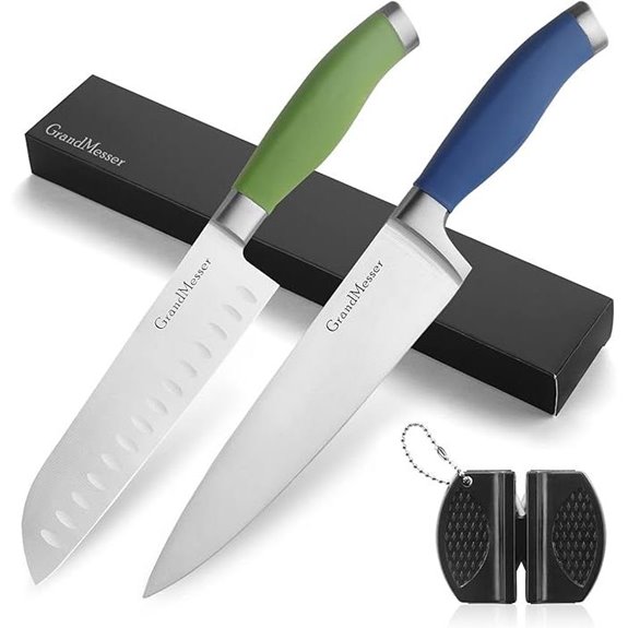 Kitchen Knife Set: 8 Chef & 7 Santoku Sharp Forged