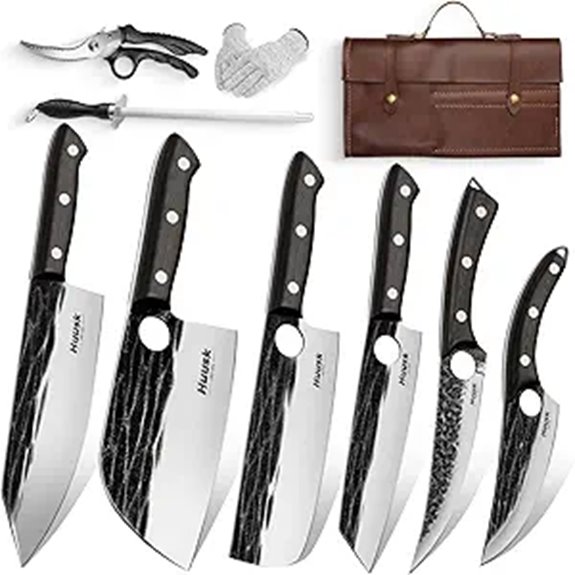 Huusk Chef Knife Set with Ebony Handles