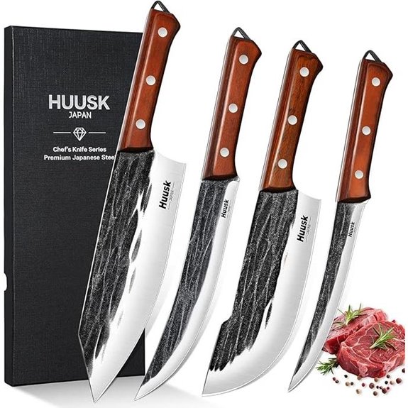 Huusk 4-Piece Hand-Forged Meat Carving Knife Set