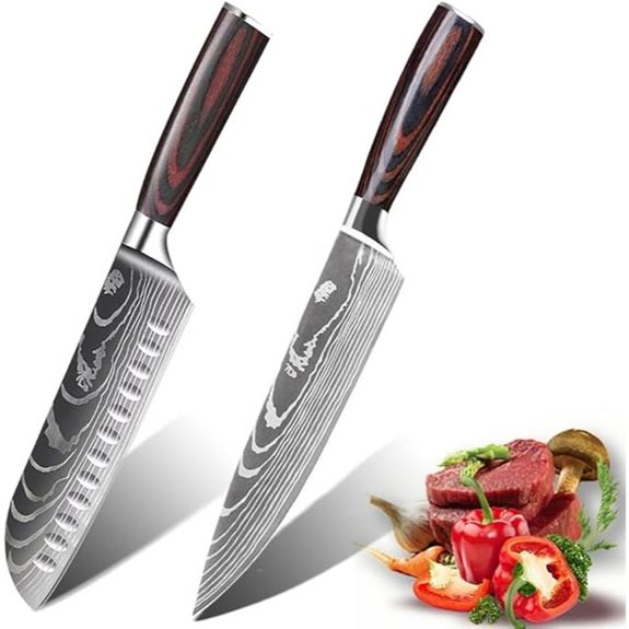 2-Piece Japanese Chef Knife Set with Pakkawood Handles