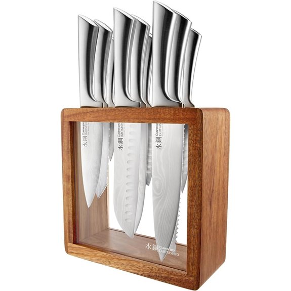 Damashiro Knife Block Set with Japanese Steel Blades