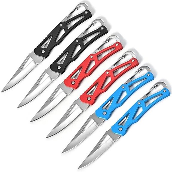 Stainless Steel Folding Knives with Key Ring (6 Pack)