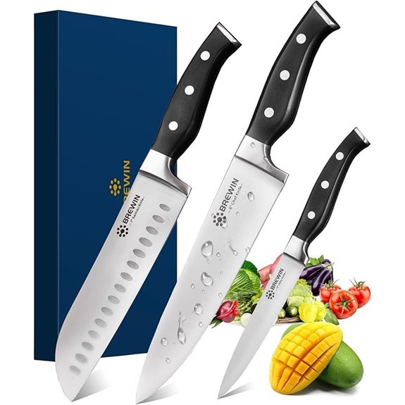 three piece chef knives
