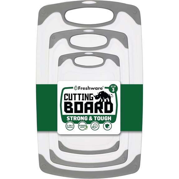 three reversible kitchen boards