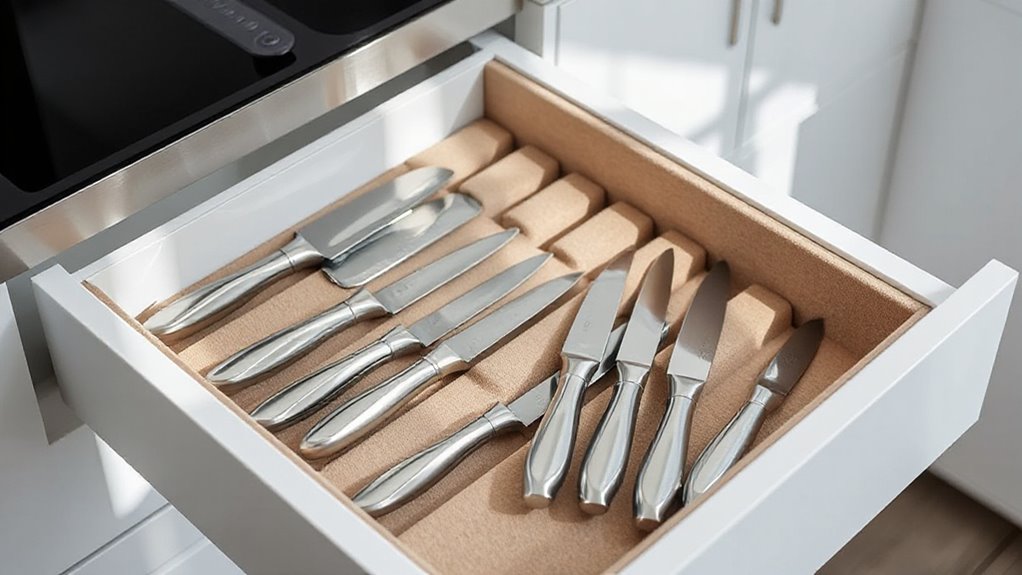 top drawer knife storage