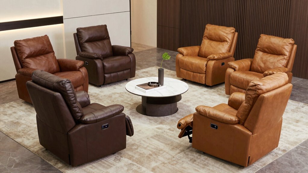 top leather recliners with usb