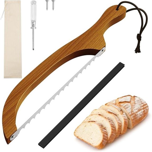Walnut Bread Knife with Serrated Stainless Steel Blade